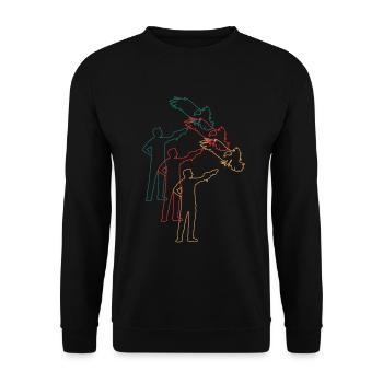 Fauconnier avec cadeau rétro de fauconnerie d’oiseau de proie - Sweat-shirt Unisexe - noir - Devant - Alina (178cm) & Michal (187cm)