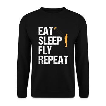 Kite Flying Saying Hang Gliding Gift - Unisex Sweatshirt - black - Front - Alina (178cm) & Michal (187cm)