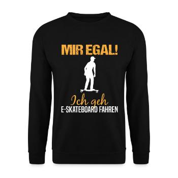 E-Skateboard Spruch Elektro-Skateboard Geschenk - Unisex Pullover - Schwarz - Vorne - Alina (178cm) & Michal (187cm)
