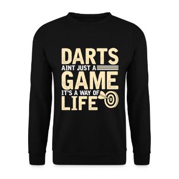 Darts is not just a game but a - Unisex Sweatshirt - black - Front - Alina (178cm) & Michal (187cm)