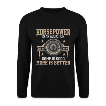 Horsepower is an addiction - Car - Unisex Sweatshirt - black - Front - Alina (178cm) & Michal (187cm)