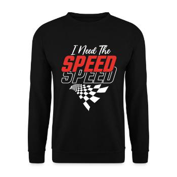 I need the speed - racing cars - Unisex Sweatshirt - black - Front - Alina (178cm) & Michal (187cm)