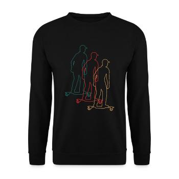 Electric Skateboard Skater Retro Vintage Gift - Unisex Sweatshirt - black - Front - Alina (178cm) & Michal (187cm)