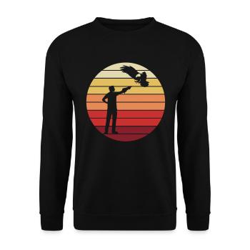 Fauconnier avec cadeau rétro de fauconnerie d’oiseau de proie - Sweat-shirt Unisexe - noir - Devant - Alina (178cm) & Michal (187cm)