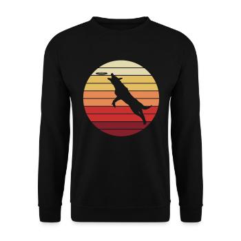 Chien de dressage de chien dresseur de chien Retro Cadeau - Sweat-shirt Unisexe - noir - Devant - Alina (178cm) & Michal (187cm)