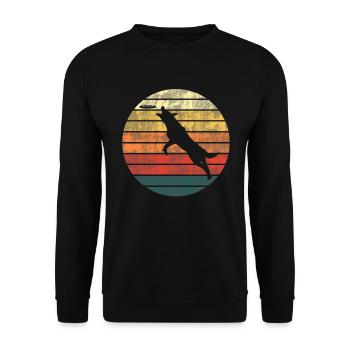 Chien de dressage de chien dresseur de chien Retro Cadeau - Sweat-shirt Unisexe - noir - Devant - Alina (178cm) & Michal (187cm)