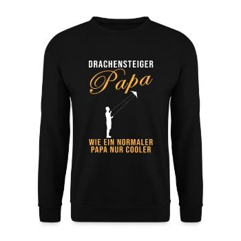 Drachensteiger Papa Spruch Drachenfliegen Geschenk - Unisex Pullover - Schwarz - Vorne - Alina (178cm) & Michal (187cm)
