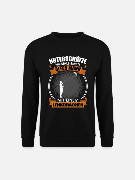 Drachenfliegen Alter Mann Spruch Geschenk - Unisex Pullover - Schwarz