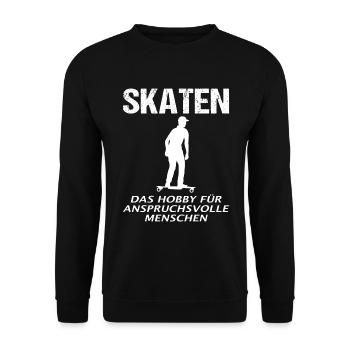 Elektro-Skateboard Spruch E-Skateboard Geschenk - Unisex Pullover - Schwarz - Vorne - Alina (178cm) & Michal (187cm)