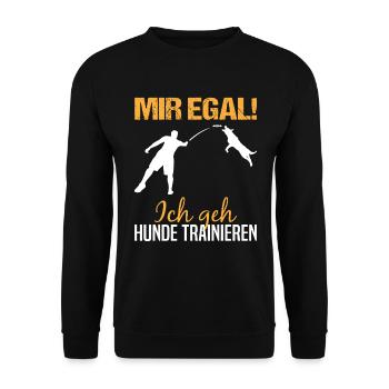 Hundetraining Hundetrainer Spruch Lustig Geschenk - Unisex Pullover - Schwarz - Vorne - Alina (178cm) & Michal (187cm)