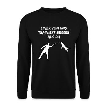 Hundetrainer Spruch Lustig Hundetraining Geschenk - Unisex Pullover - Schwarz - Vorne - Alina (178cm) & Michal (187cm)