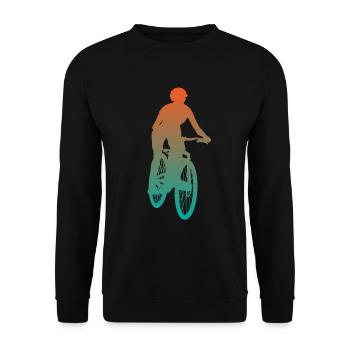 Radfahrerin Mountainbike Fahrer Geschenk Damen - Unisex Pullover - Schwarz - Vorne - Alina (178cm) & Michal (187cm)