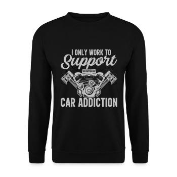 Ich Arbeite Nur Um Meine Autos Zu Finanzieren - Unisex Pullover - Schwarz - Vorne - Alina (178cm) & Michal (187cm)