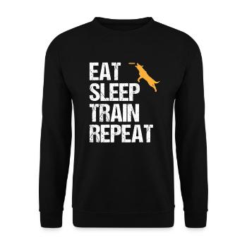 Dog Trainer Saying Dog Training Gift - Unisex Sweatshirt - black - Front - Alina (178cm) & Michal (187cm)