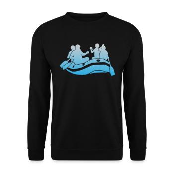 Rafting White Water Boating Water Sports Gift - Unisex Sweatshirt - black - Front - Alina (178cm) & Michal (187cm)