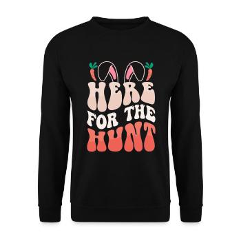 Here For The Hunt - Easter - Unisex Sweatshirt - black - Front - Alina (178cm) & Michal (187cm)