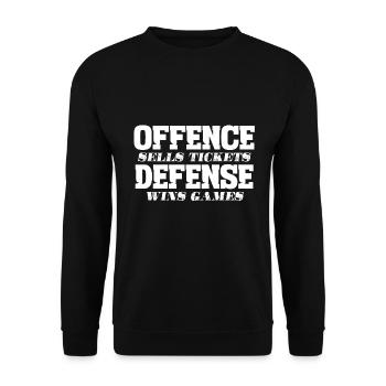 Attack sells tickets Defense wins game - Unisex Sweatshirt - black - Front - Alina (178cm) & Michal (187cm)