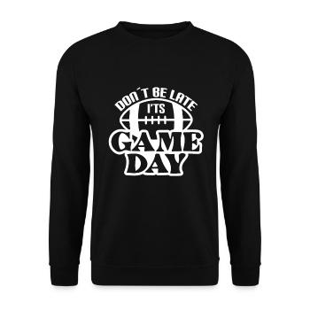 Don't be late, it's game day! -Football - Unisex Sweatshirt - black - Front - Alina (178cm) & Michal (187cm)