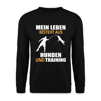 Hundetraining Hundetrainer Spruch Lustig Geschenk - Unisex Pullover - Schwarz - Vorne - Alina (178cm) & Michal (187cm)