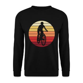 Radfahrerin Mountainbike Fahrer Retro Geschenk - Unisex Pullover - Schwarz - Vorne - Alina (178cm) & Michal (187cm)