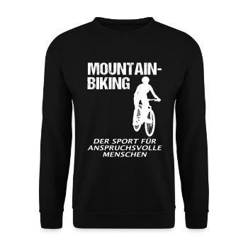 Mountainbike Fahrer Lustiger Spruch Geschenk Damen - Unisex Pullover - Schwarz - Vorne - Alina (178cm) & Michal (187cm)