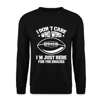 I don't care who wins, I'm just because of - Unisex Sweatshirt - black - Front - Alina (178cm) & Michal (187cm)