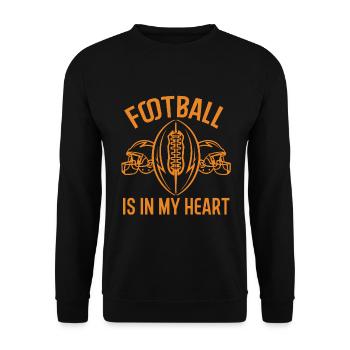 Football is in my heart - American Football - Unisex Sweatshirt - black - Front - Alina (178cm) & Michal (187cm)