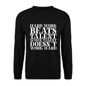 Le travail acharné l’emporte sur le talent quand le talent ne l’emporte pas - Sweat-shirt Unisexe - noir - Devant - Alina (178cm) & Michal (187cm)