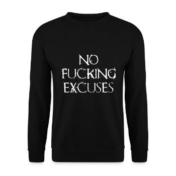 No Damn Excuses - Motivation - Unisex Sweatshirt - black - Front - Alina (178cm) & Michal (187cm)