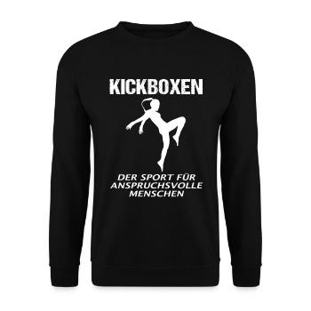 Kickboxen Kickboxerin Spruch Lustig Geschenk Damen - Unisex Pullover - Schwarz - Vorne - Alina (178cm) & Michal (187cm)