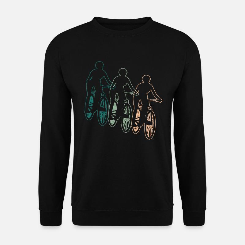 Radfahrerin Mountainbike Fahrer Retro Geschenk - Unisex Pullover - Schwarz