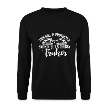 Dieses Mädchen Wird Von Einem Smokin'Hot & Chubby - Unisex Pullover - Schwarz - Vorne - Alina (178cm) & Michal (187cm)