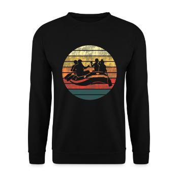 Rafting White Water Boating Retro Gift - Unisex Sweatshirt - black - Front - Alina (178cm) & Michal (187cm)