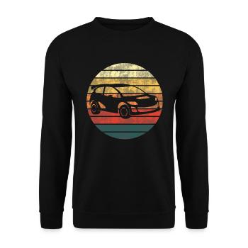 Rallye Motorsport Rennwagen Fahrer Retro Geschenk - Unisex Pullover - Schwarz - Vorne - Alina (178cm) & Michal (187cm)