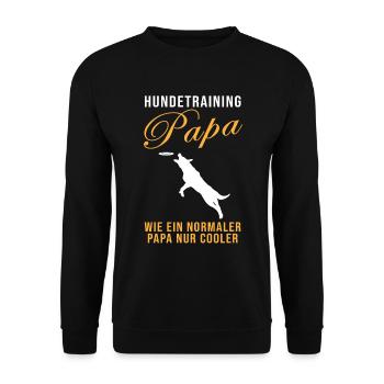 Hundetraining Papa Spruch Hundetrainer Geschenk - Unisex Pullover - Schwarz - Vorne - Alina (178cm) & Michal (187cm)