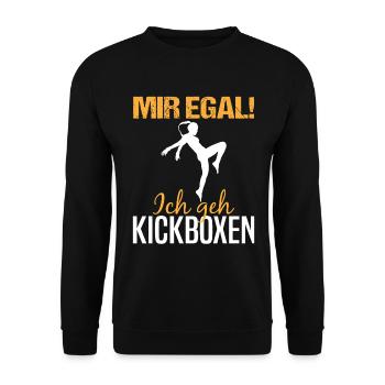 Kickboxerin Kickboxen Spruch Lustig Geschenk Damen - Unisex Pullover - Schwarz - Vorne - Alina (178cm) & Michal (187cm)