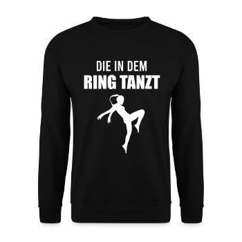 Kickboxerin Kickboxen Cooler Spruch Geschenk Damen - Unisex Pullover - Schwarz - Vorne - Alina (178cm) & Michal (187cm)