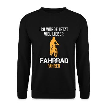 Mountainbike Fahrer Spruch Lustig Geschenk Damen - Unisex Pullover - Schwarz - Vorne - Alina (178cm) & Michal (187cm)