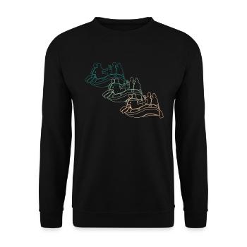 Rafting White Water Boating Retro Gift - Unisex Sweatshirt - black - Front - Alina (178cm) & Michal (187cm)