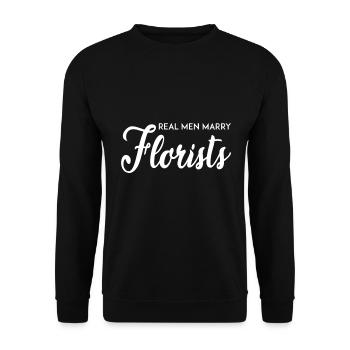 Echte Männer Heiraten Floristen - Unisex Pullover - Schwarz - Vorne - Alina (178cm) & Michal (187cm)
