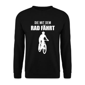 Radfahrerin Spruch Mountainbikerin Geschenk Damen - Unisex Pullover - Schwarz - Vorne - Alina (178cm) & Michal (187cm)