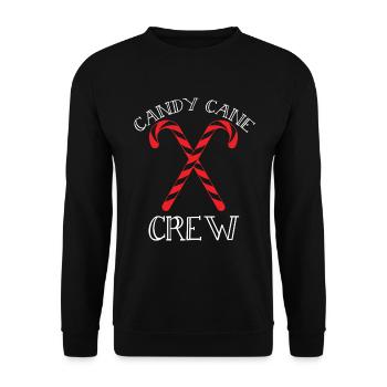 Candy Cane Crew - Weihnachten - Unisex Pullover - Schwarz - Vorne - Alina (178cm) & Michal (187cm)