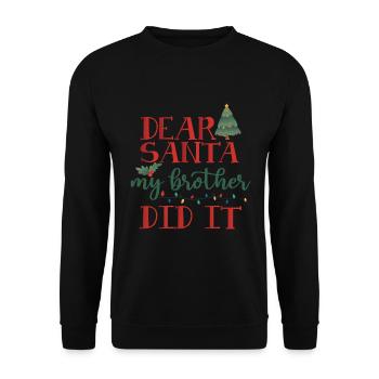 Cher Père Noël, c’était mon frère - Sweat-shirt Unisexe - noir - Devant - Alina (178cm) & Michal (187cm)