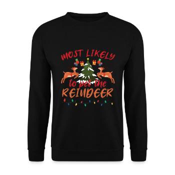 Les plus susceptibles de caresser les rennes - Sweat-shirt Unisexe - noir - Devant - Alina (178cm) & Michal (187cm)