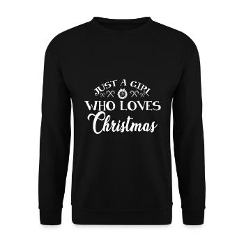 Seulement une fille qui aime Noël - Sweat-shirt Unisexe - noir - Devant - Alina (178cm) & Michal (187cm)