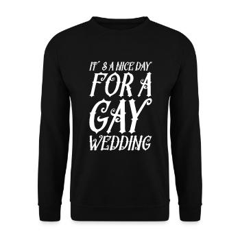 C’est une belle journée pour un mariage gay - Sweat-shirt Unisexe - noir - Devant - Alina (178cm) & Michal (187cm)