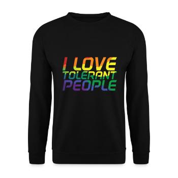 J’aime les gens tolérants - Sweat-shirt Unisexe - noir - Devant - Alina (178cm) & Michal (187cm)