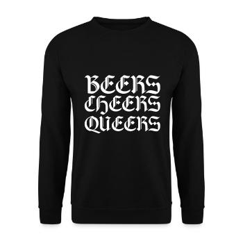 Beer Cheers Queers - LGBTQ - Unisex Sweatshirt - black - Front - Alina (178cm) & Michal (187cm)