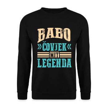 Babo Bosnien Vater Bosnischer Papa Balkan Bosna - Unisex Pullover - Schwarz - Vorne - Alina (178cm) & Michal (187cm)