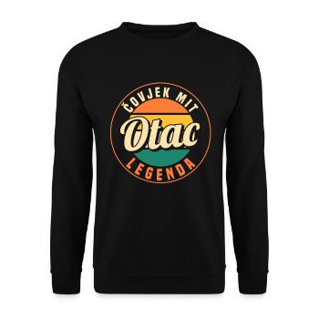 Serbien Vater Otac Srpski Balkan Papa Srbija - Unisex Pullover - Schwarz - Vorne - Alina (178cm) & Michal (187cm)